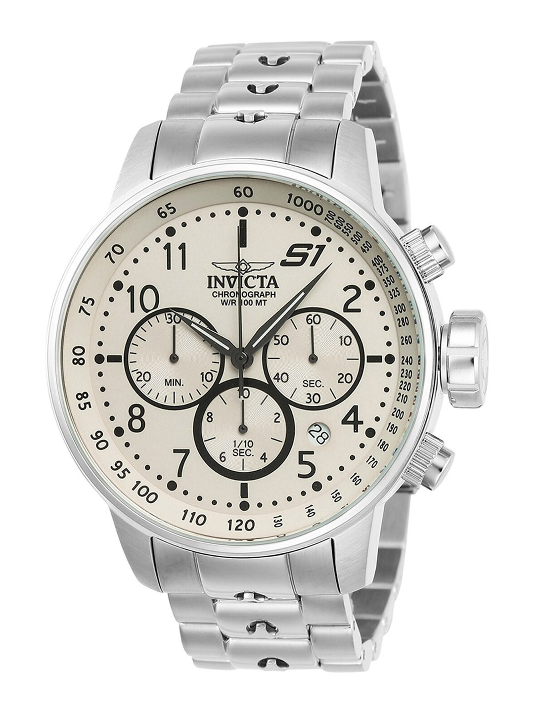 

Invicta Men Stainless Steel Bracelet Style Straps Analogue Motion Watch, Beige