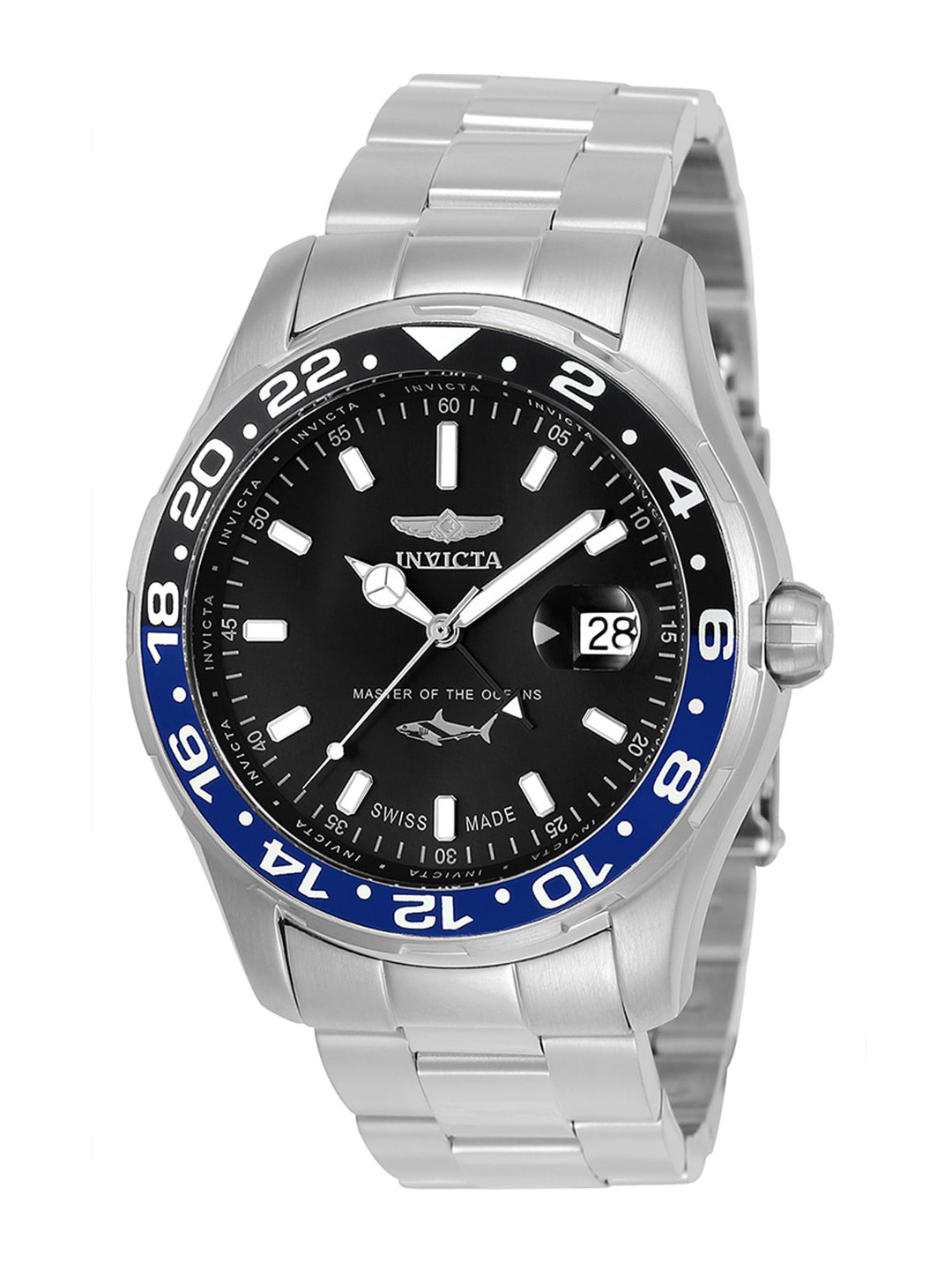 

Invicta Men Dial & Stainless Steel Bracelet Style Straps Analogue Motion Watch 25821, Black