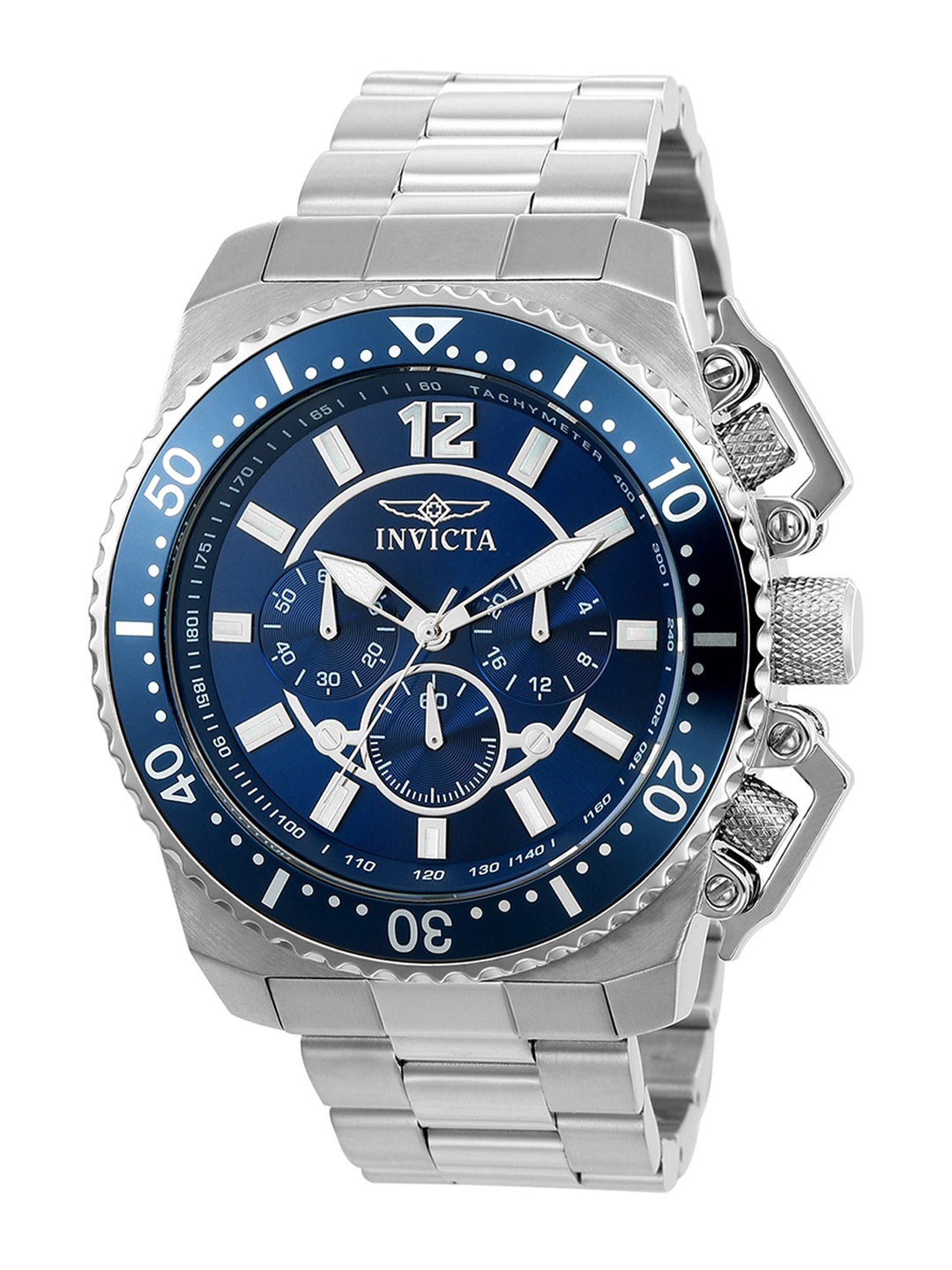 

Invicta Men Bracelet Style Straps Analogue Motion Powered Watch-21953-Sliver, Blue