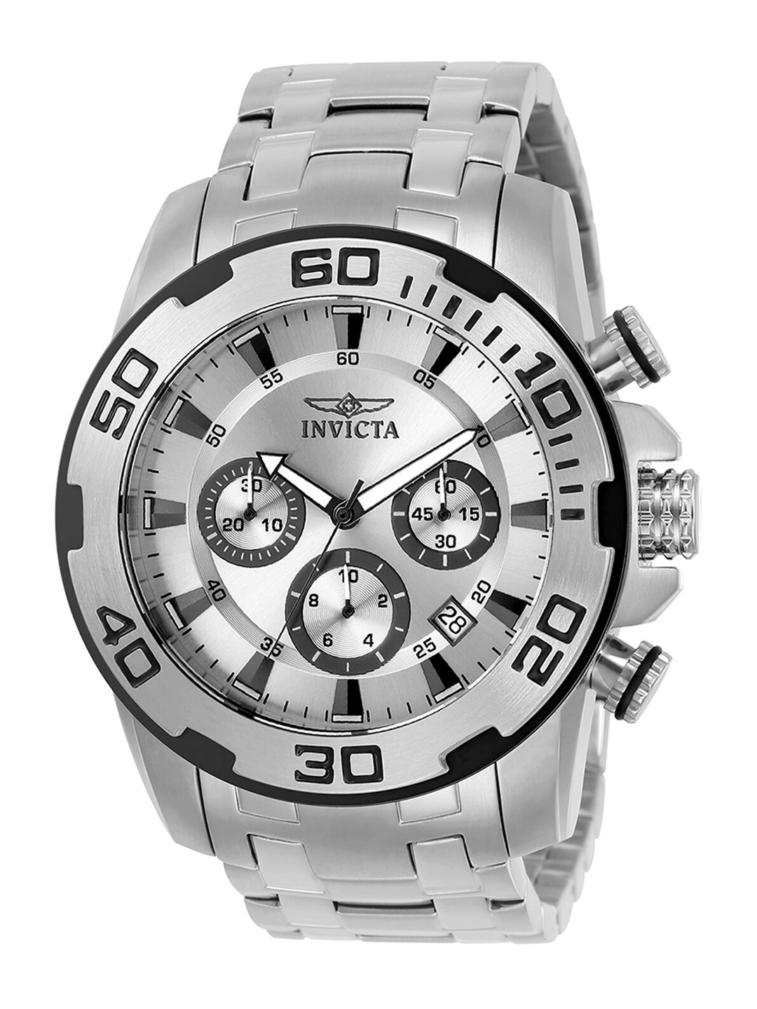 

Invicta Pro Diver Scuba Men Stainless Steel Chronograph Motion Powered Analogue Watch22317, Silver