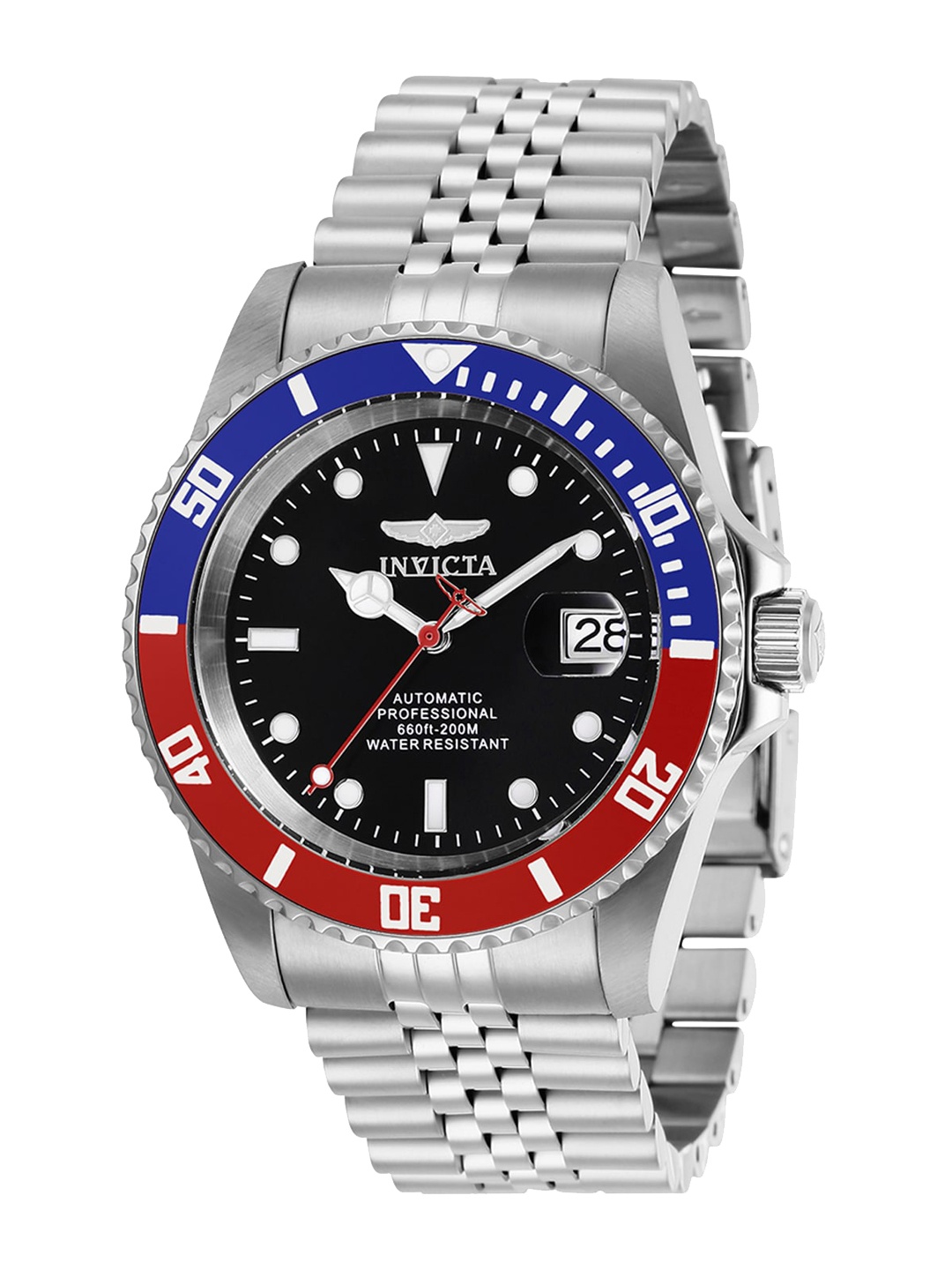 

Invicta Men Stainless Steel Bracelet Style Straps Analogue Automatic Motion Watch, Black