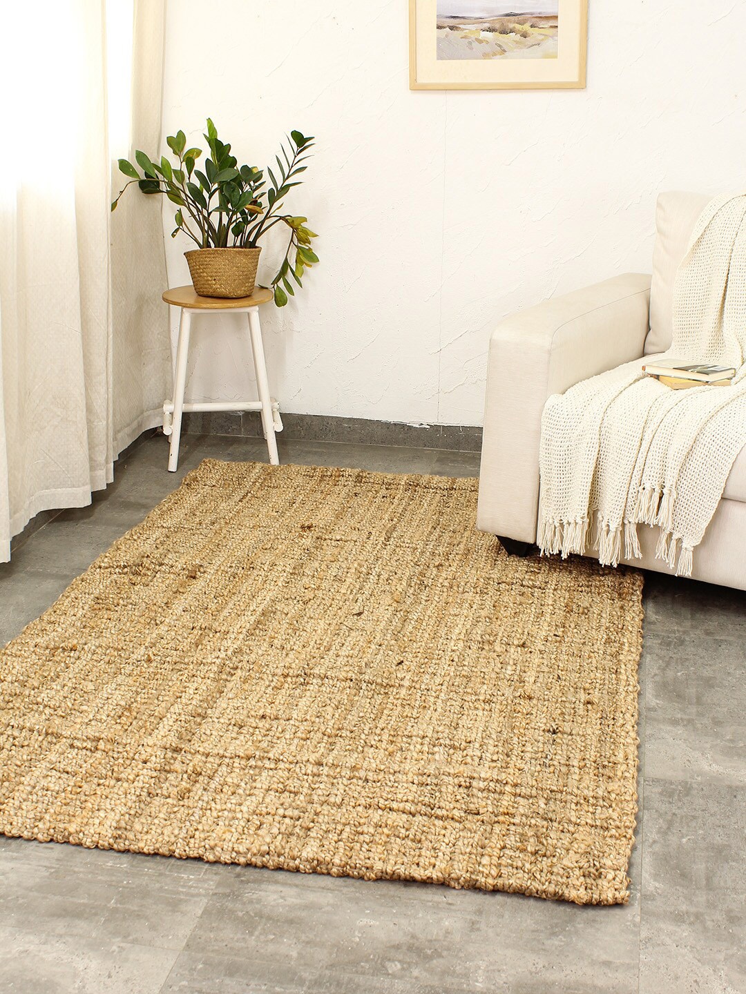 

House This Beige Textured Jute Carpet