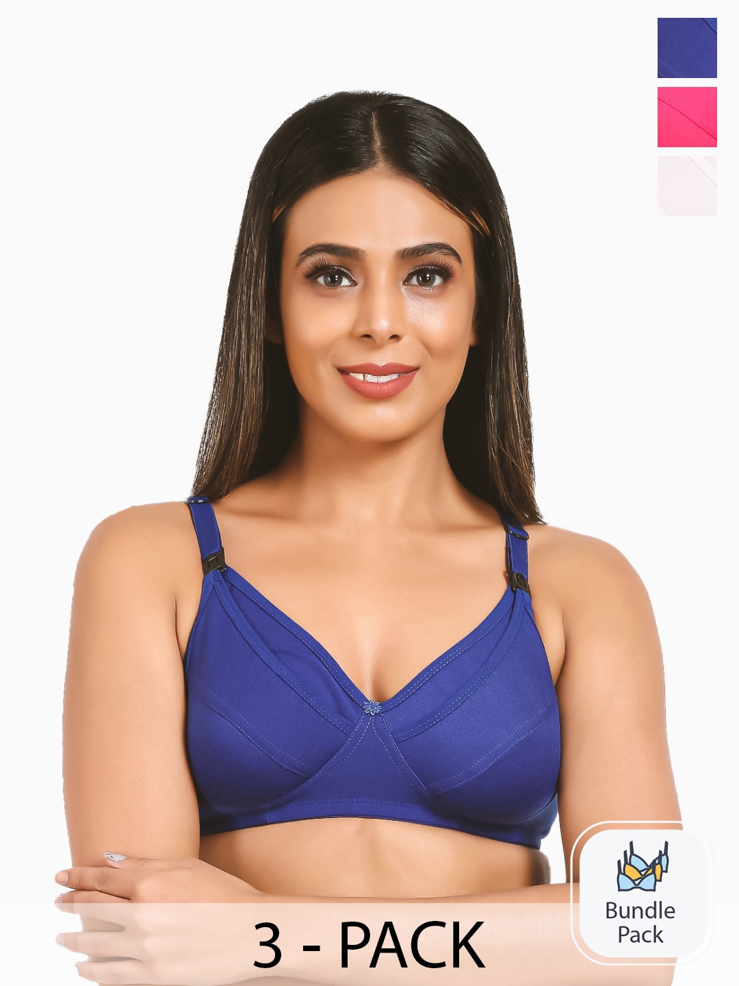 

Mylo Pack Of 3 Full Coverage Maternity Bra With All Day Comfort, White
