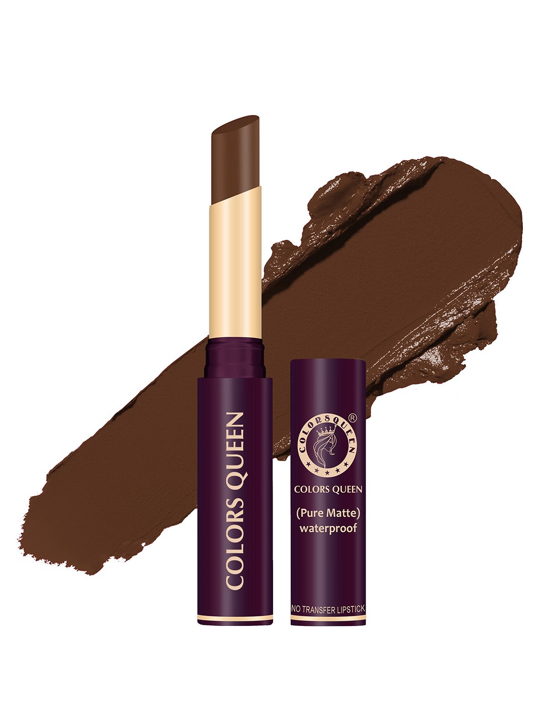 

Colors Queen Pure Matte Waterproof Non Transfer Lipstick - Coffee Toffee 22, Coffee brown