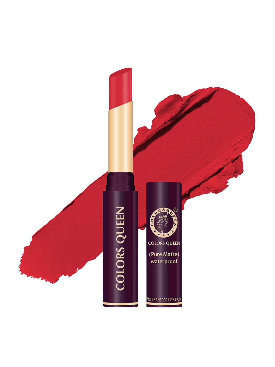 

Colors Queen Pure Matte Waterproof Non Transfer Lipstick - Power Orange 45, Red