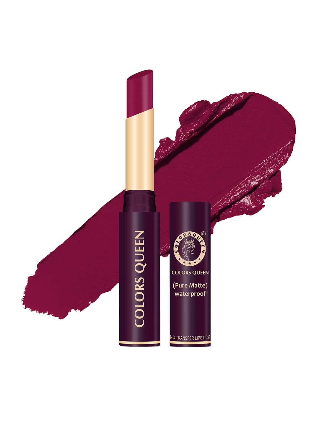 

Colors Queen Pure Matte Waterproof Non Transfer Lipstick - Gold Rich Red 35, Maroon