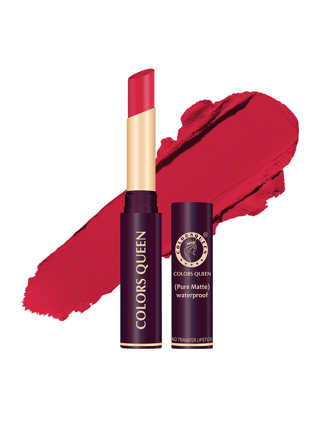 

Colors Queen Pure Matte Waterproof Non Transfer Lipstick - Shade 44, Red