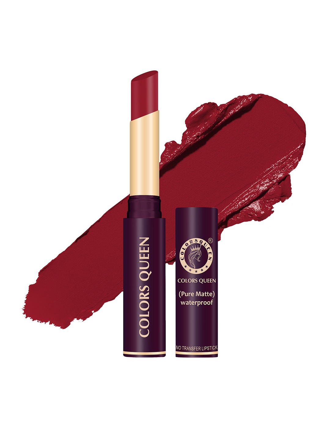 

Colors Queen Pure Matte Waterproof Non Transfer Lipstick - Warm Red 18, Maroon