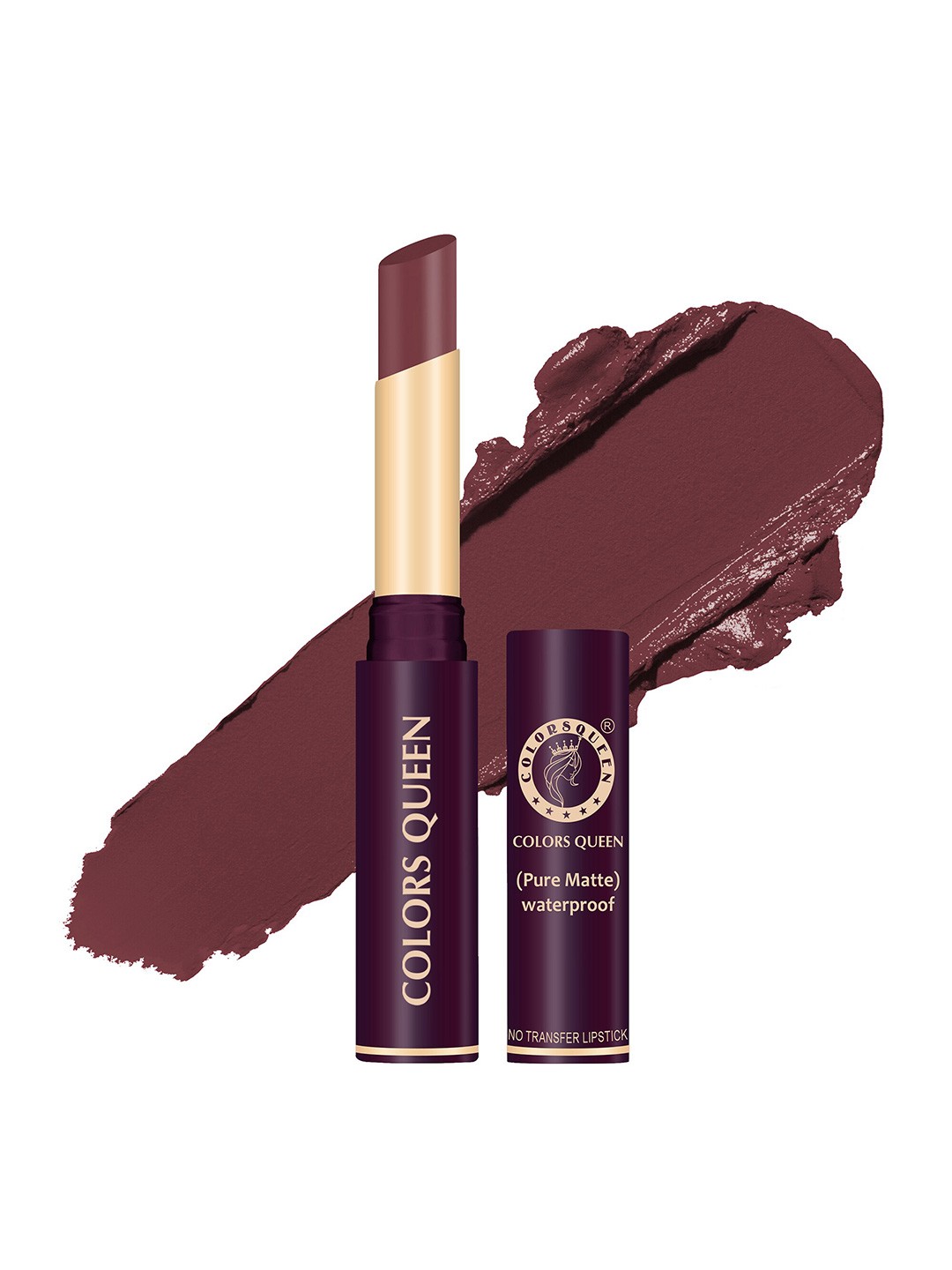 

Colors Queen Pure Matte Waterproof Non Transfer Lipstick - Rouge 30, Coffee brown