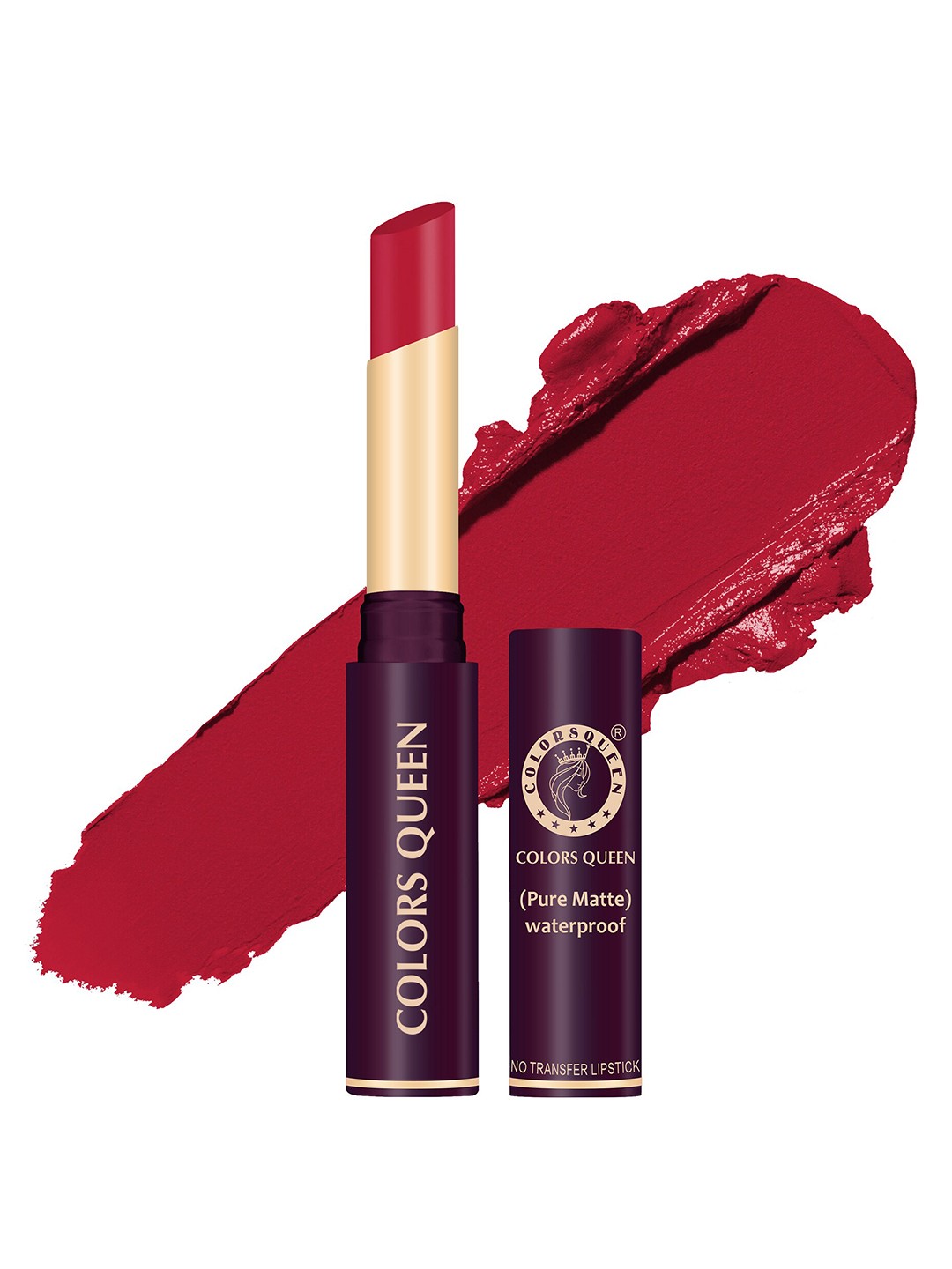 

Colors Queen Pure Matte Waterproof Non Transfer Lipstick - Bright Red 34