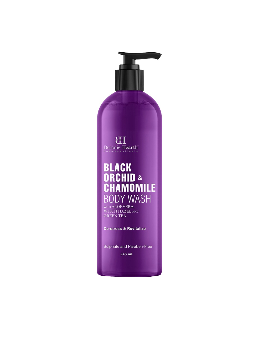 

Botanic Hearth Black Orchid & Chamomile Body Wash with Aloevera & Witch Hazel - 245 ml, Purple