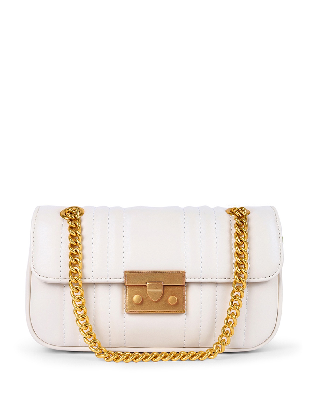 

MIRAGGIO Quilted Structured Sling Bag, White