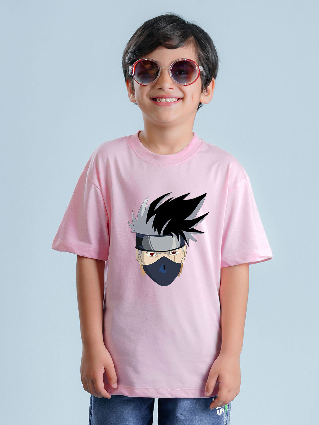 

NUSYL Boys Naruto Printed Oversized T-shirt, Pink