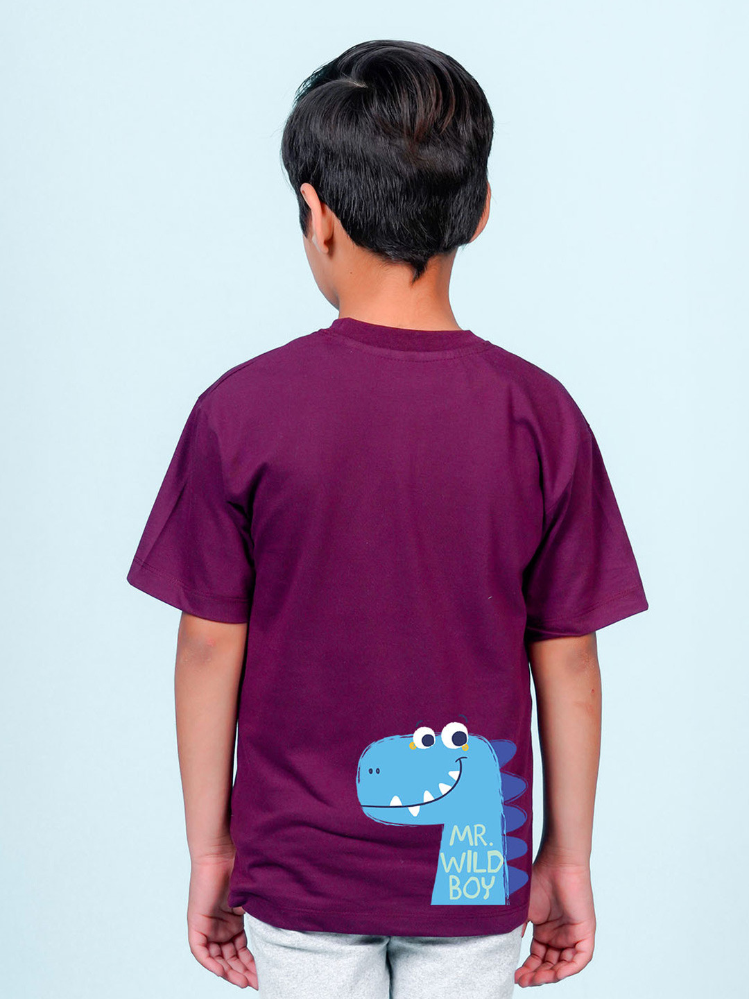 

NUSYL Boys Typography Printed Round Neck Oversized T-shirt, Purple