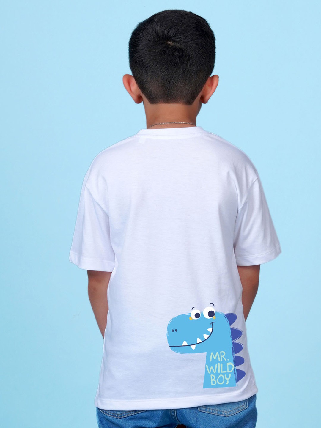 

NUSYL Boys Graphic Printed Round Neck Cotton Regular Oversized T-shirt, White