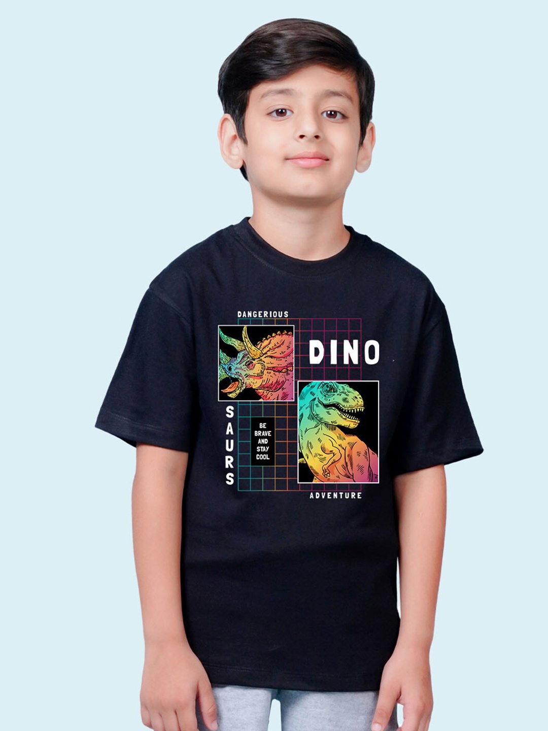 

NUSYL Boys Typographic Printed Oversized T-shirt, Black