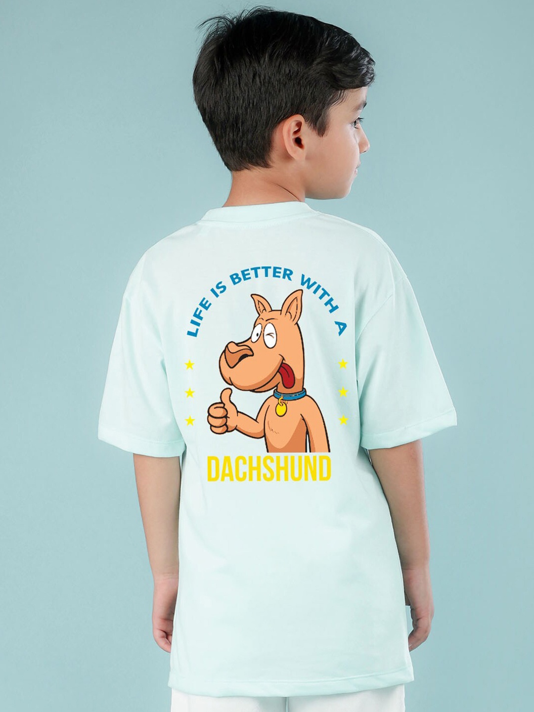 

NUSYL Boys Scooby Doo Printed Drop Shoulder Sleeves Oversized T-shirt, Blue