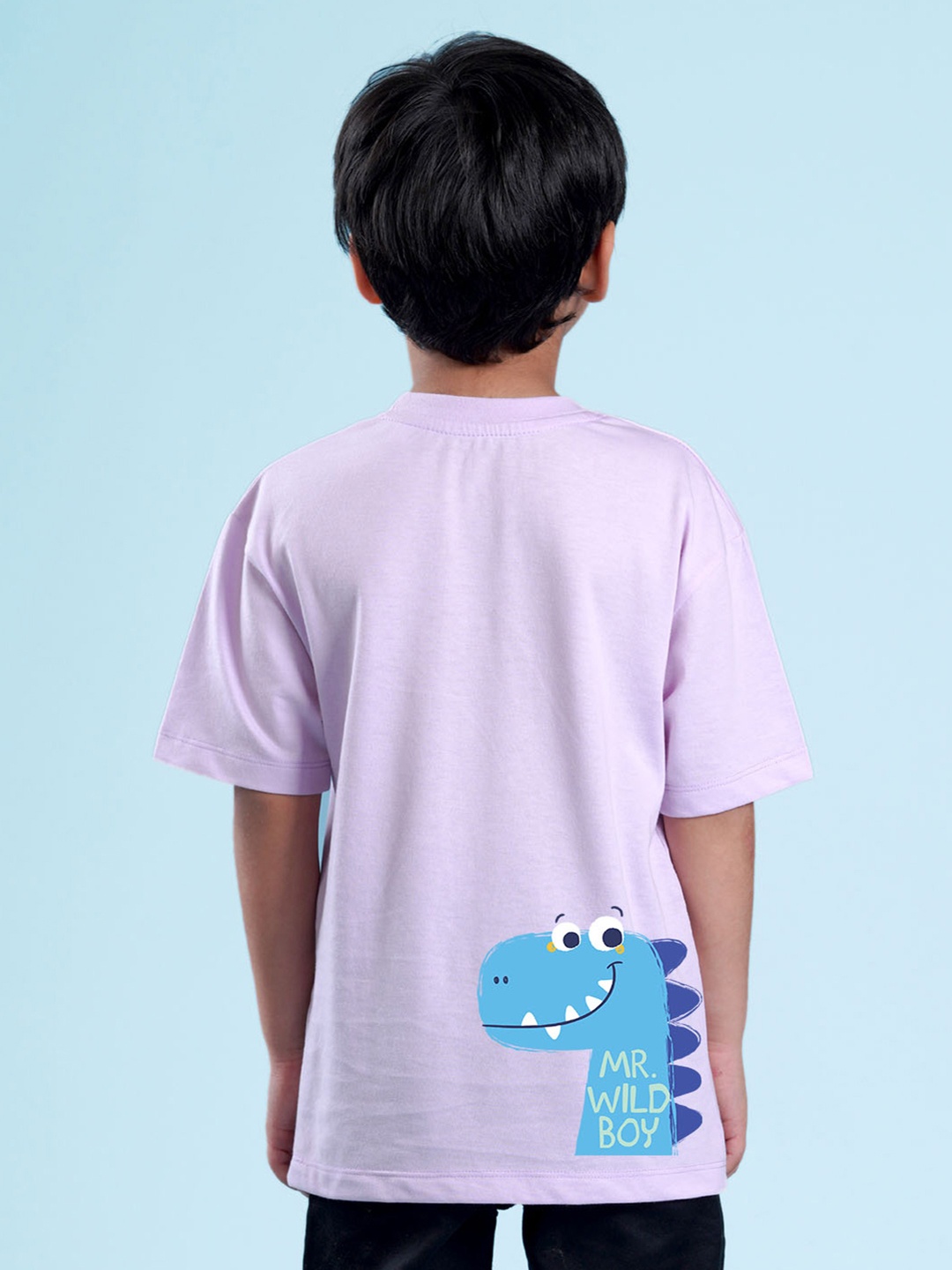 

NUSYL Boys Typography Printed Round Neck Oversized T-shirt, Lavender