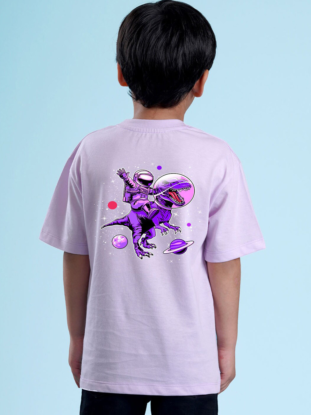 

NUSYL Boys Graphic Printed Oversized T-shirt, Purple