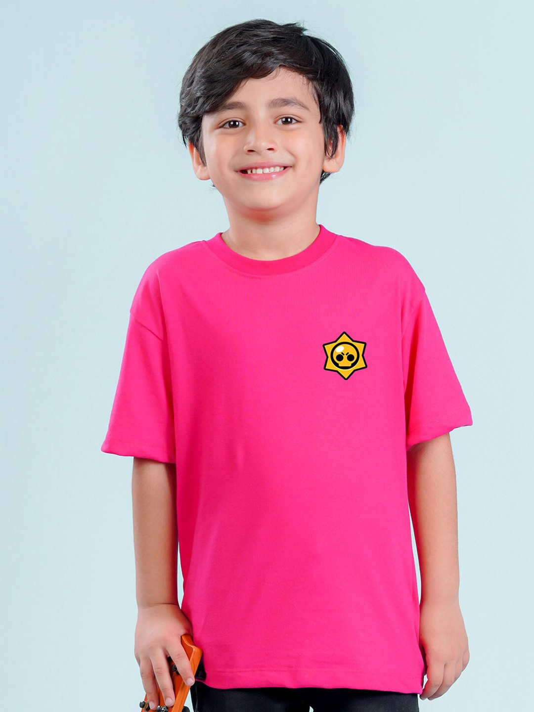 

NUSYL Boys Oversized Cotton T-shirt, Pink