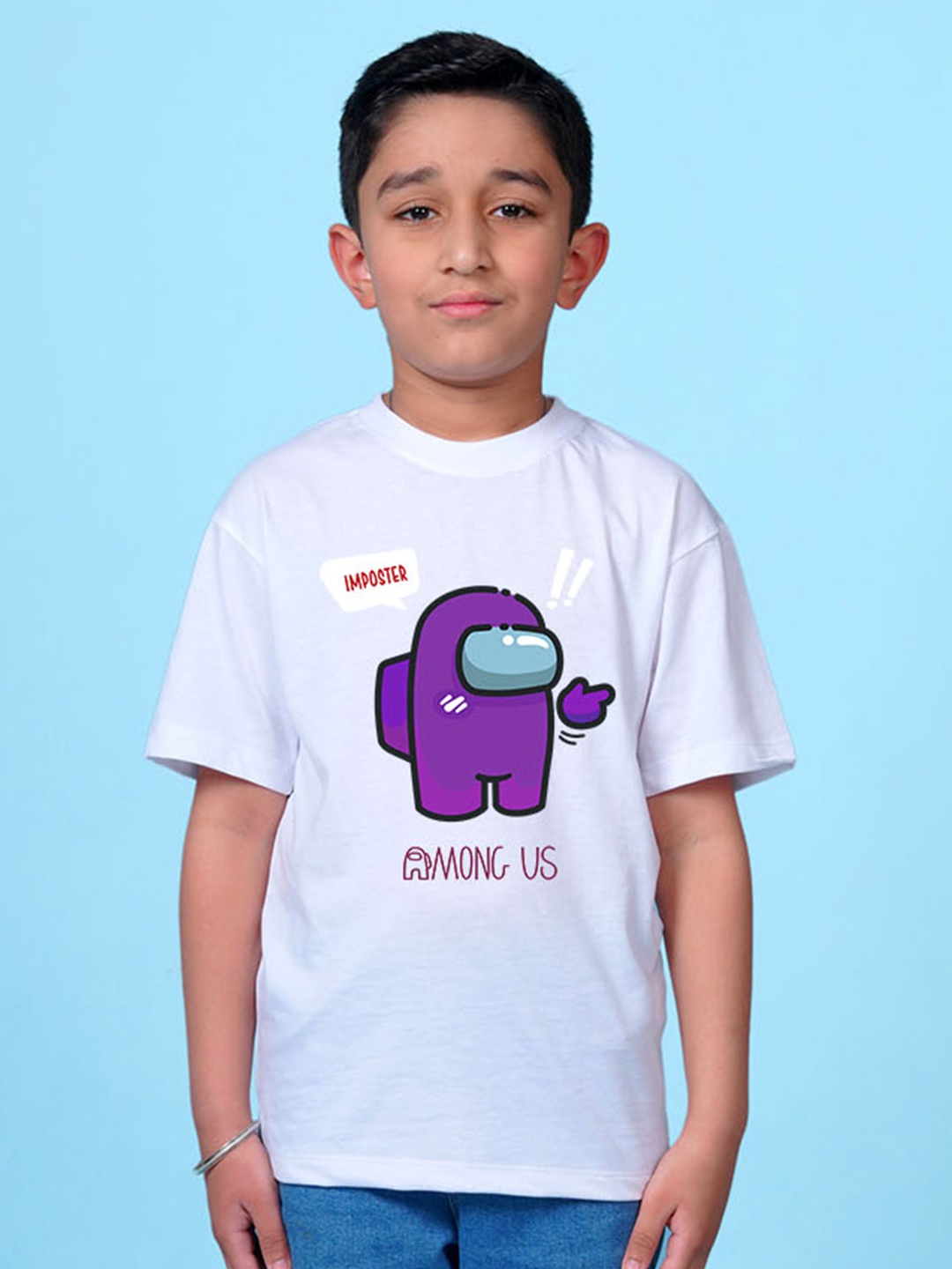 

NUSYL Boys Graphic Printed Drop Shoulder Sleeves Oversized T-shirt, White