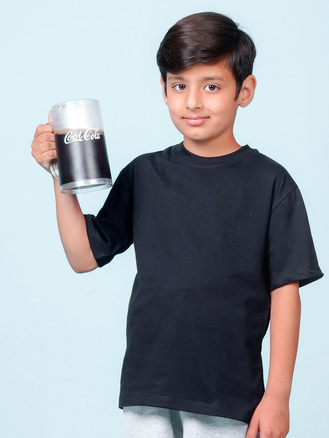 

NUSYL Boys Round Neck Oversized T-shirt, Black