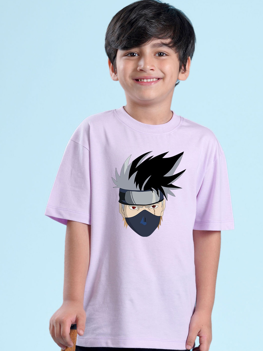 

NUSYL Boys Graphic Printed Oversized T-shirt, Purple