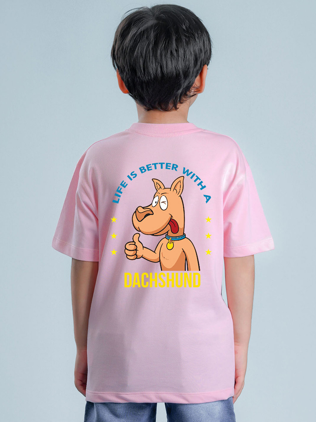 

NUSYL Boys Printed Oversized T-shirt, Pink