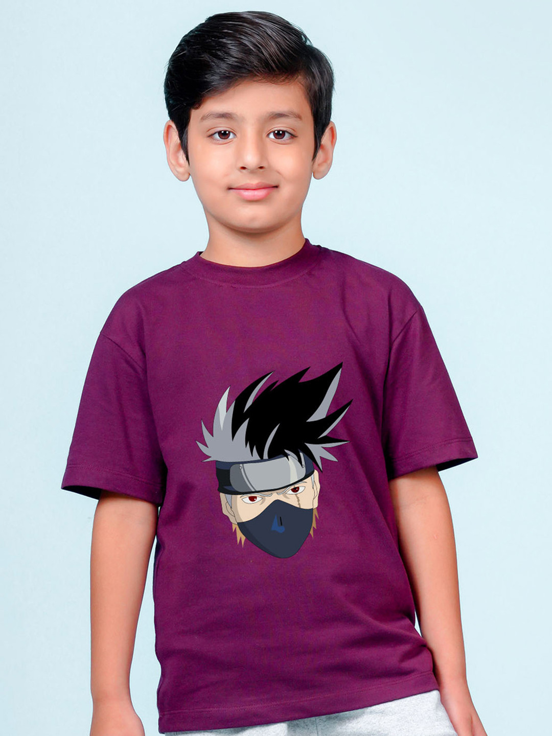 

NUSYL Boys Cotton Graphic Printed Round Neck Regular Oversized T-shirt, Maroon