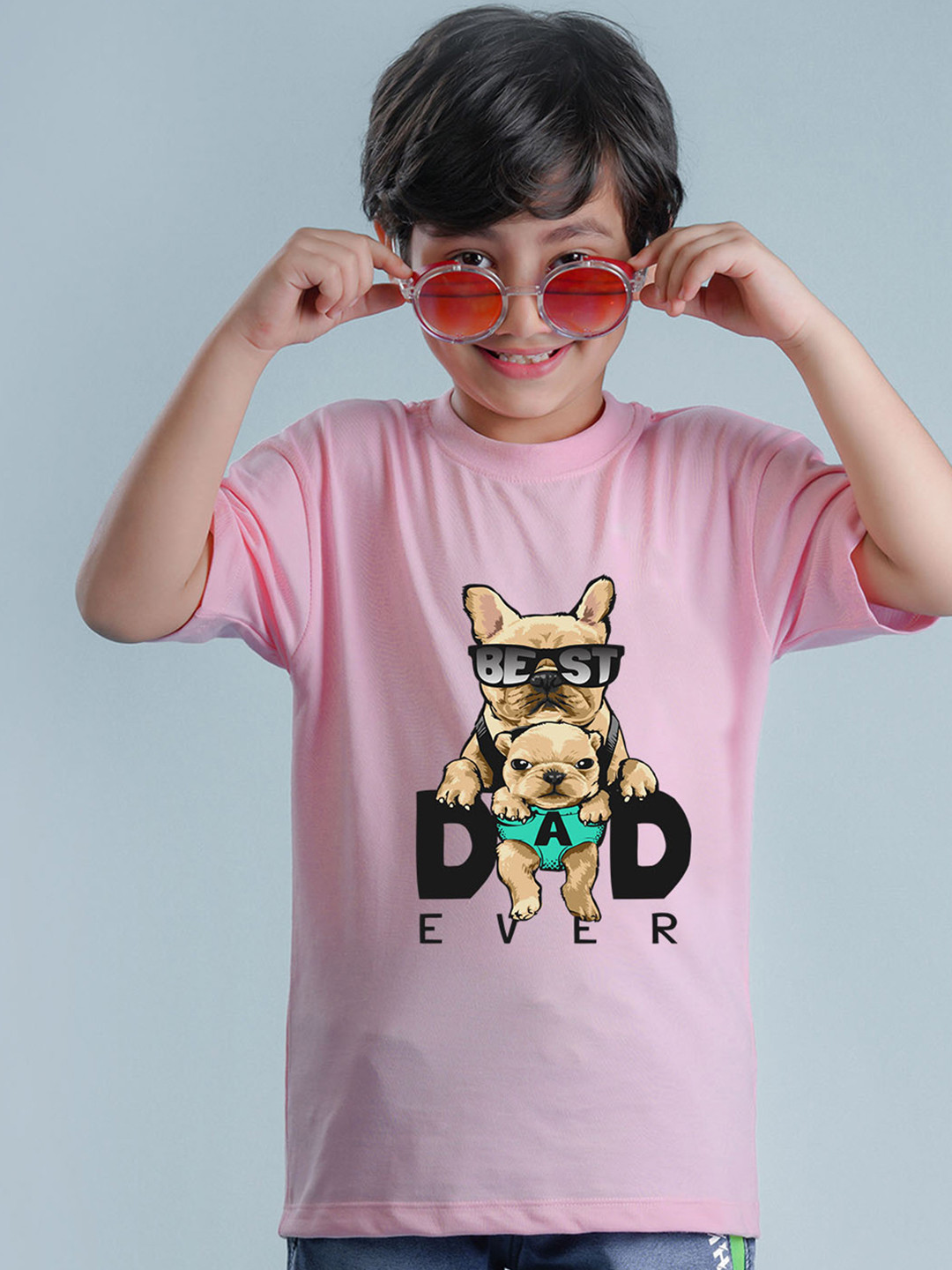 

NUSYL Boys Graphic Printed Cotton Oversized T-shirt, Pink