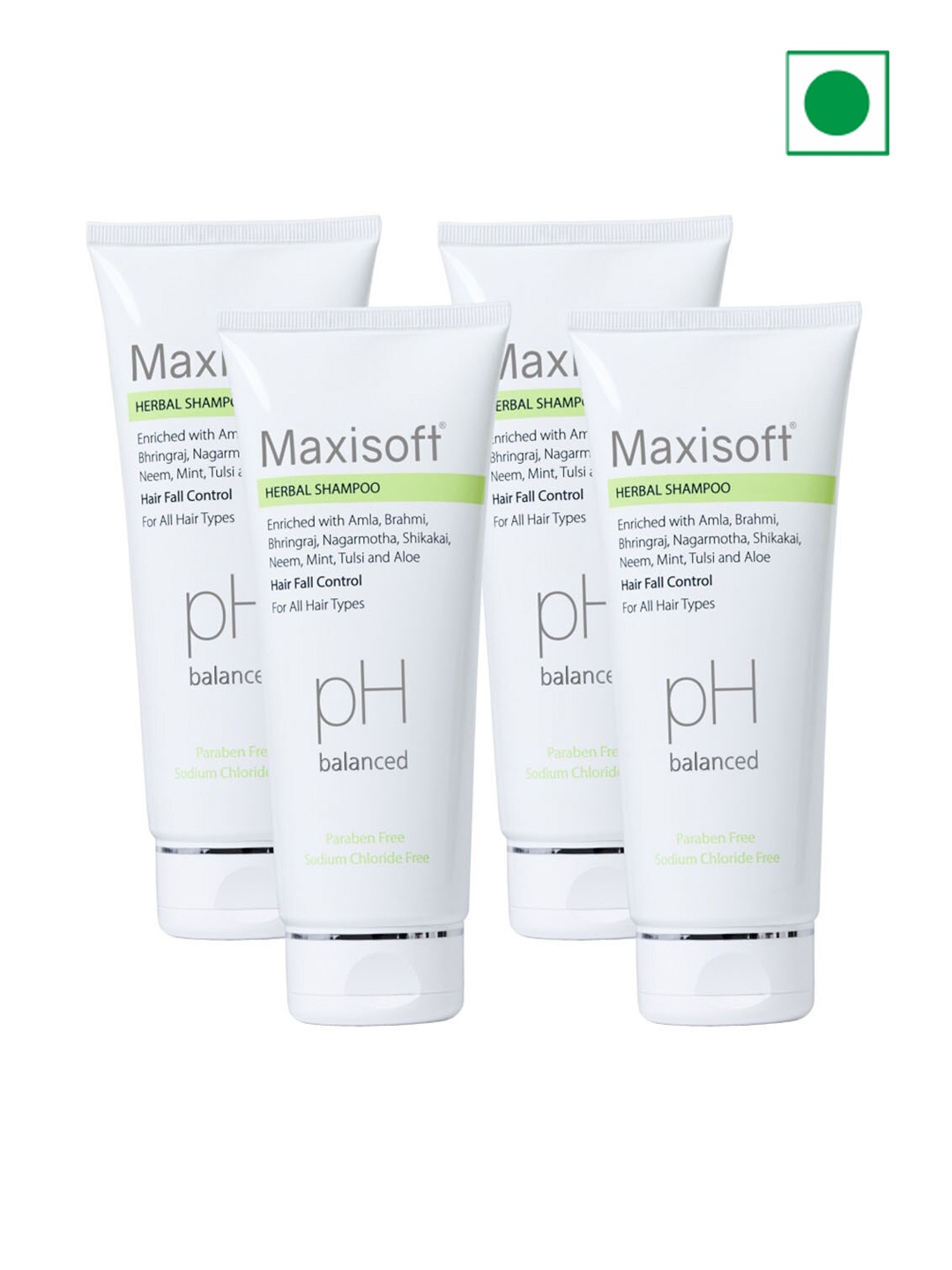 

Maxisoft Set of 4 Herbal Shampoo 200ml Each, White