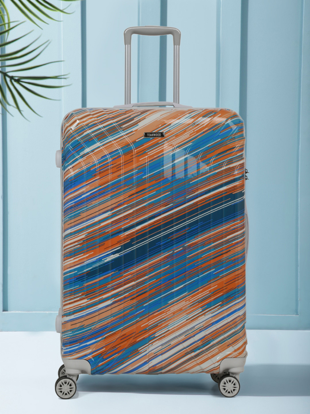 

Teakwood Leathers Textured 360 Degree Rotation Hard Large Trolley Bag- 95.5 L, Blue