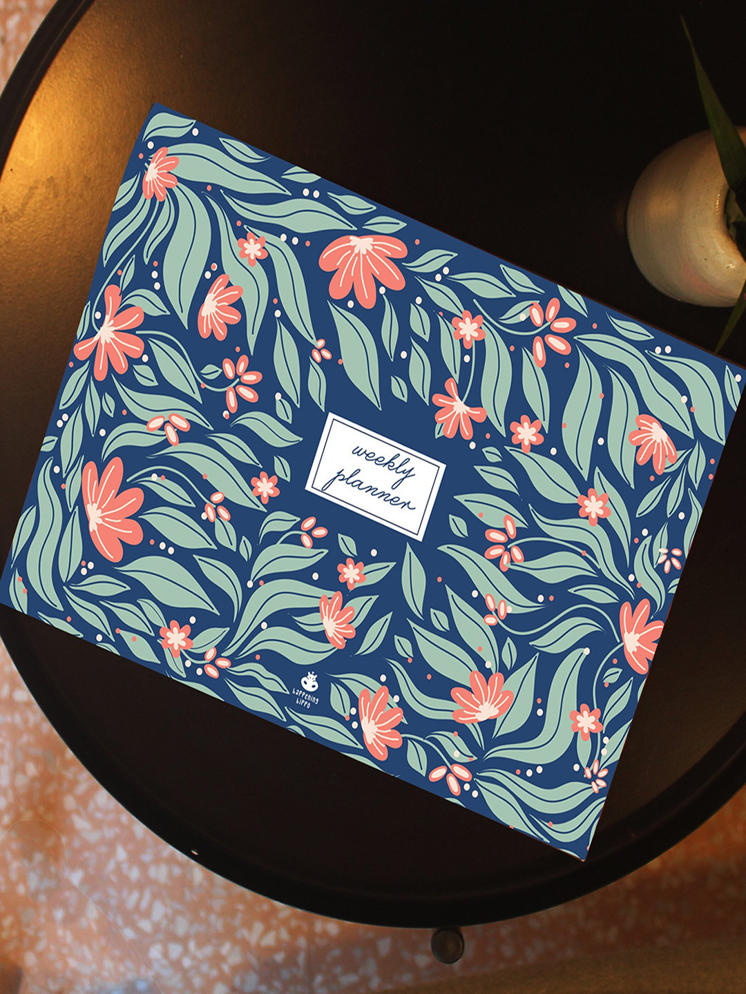 

Happening Hippo Printed A4 Weekly Planner, Navy blue