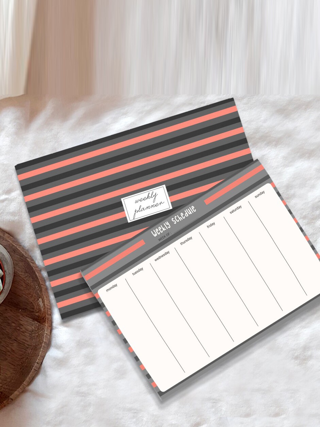 

Happening Hippo Striped A4 Weekly Planner, Black