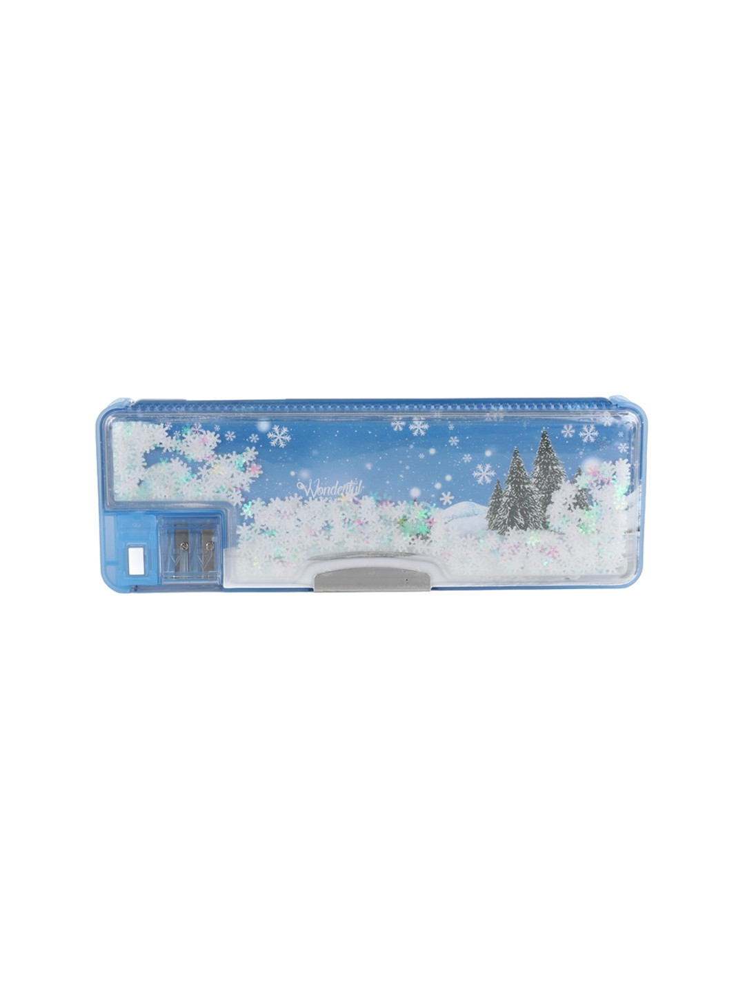 

QIPS Kids Printed Double-Sided Magnetic Pencil Box, Blue