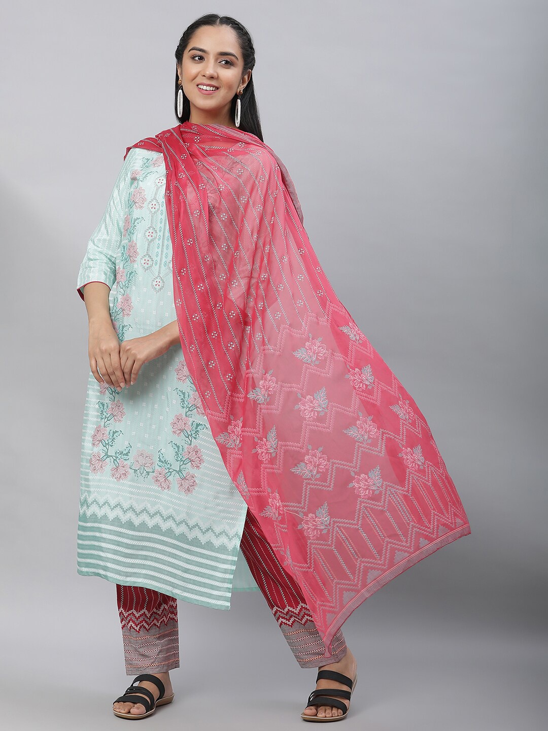 

AURELIA Ethnic Motifs Printed Dupatta, Pink