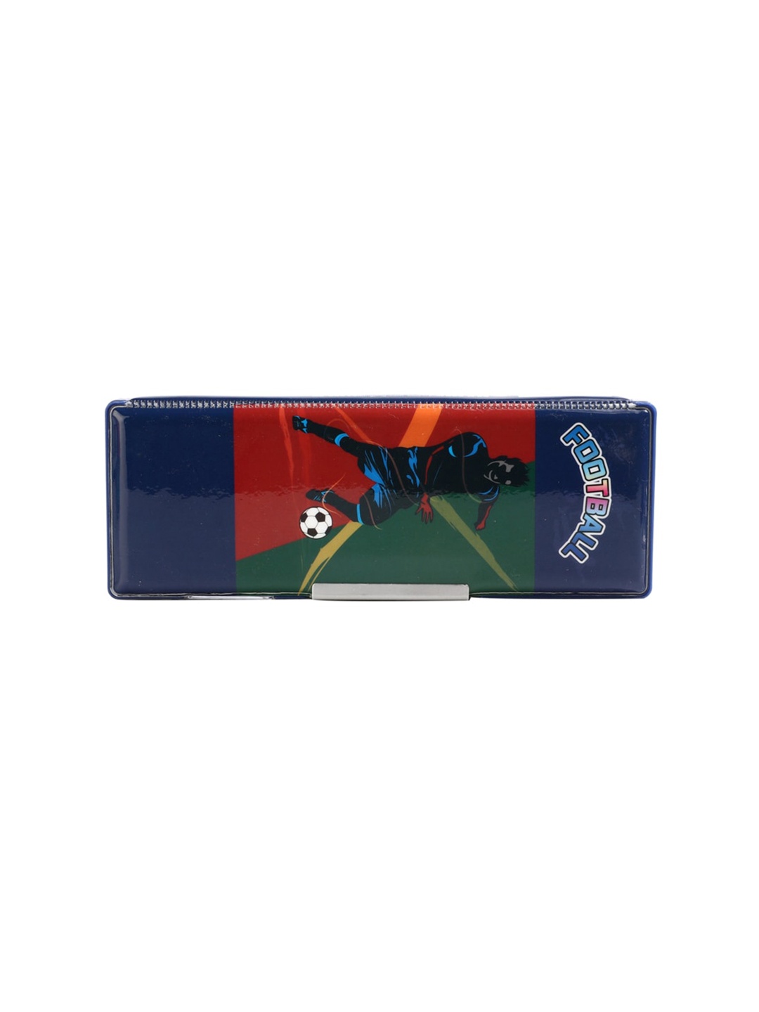 

QIPS Boys Football Printed Magnetic Pencil Case, Blue