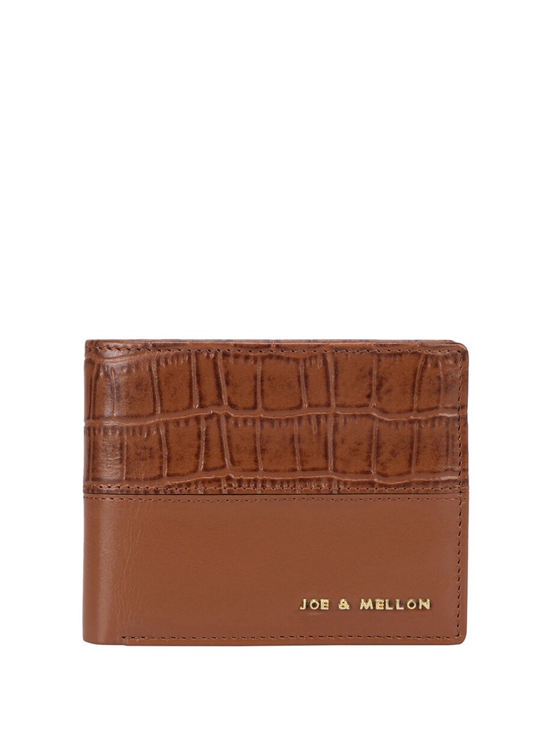 

Joe & Mellon Men Textured Leather Two Fold Wallet, Brown