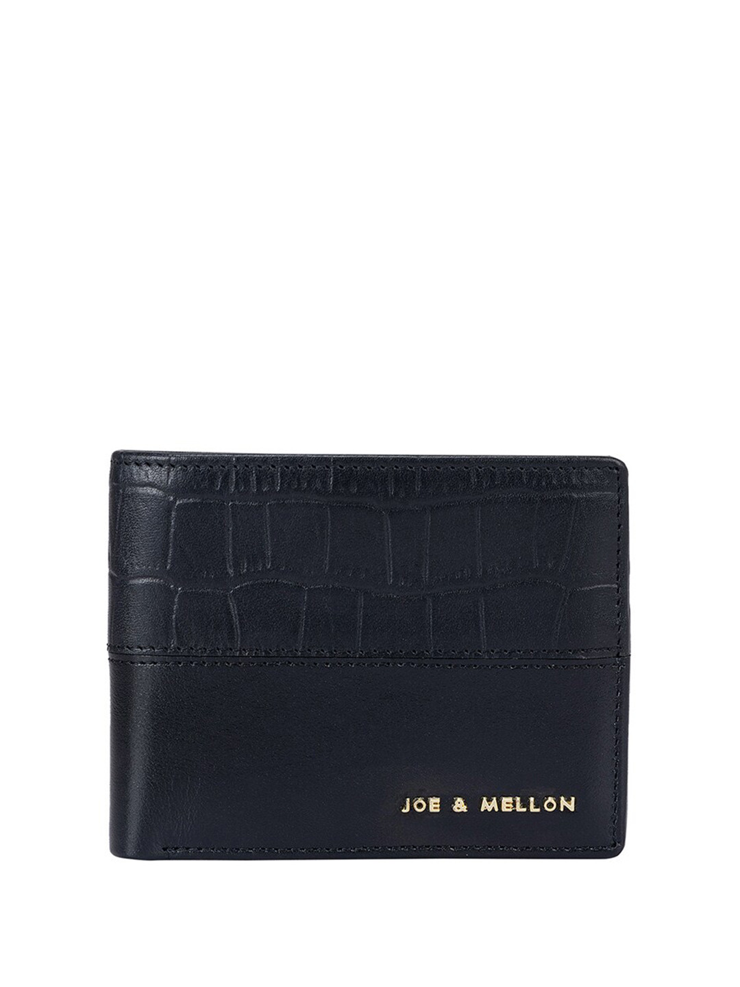 

Joe & Mellon Men Textured Leather Two Fold Wallet, Black