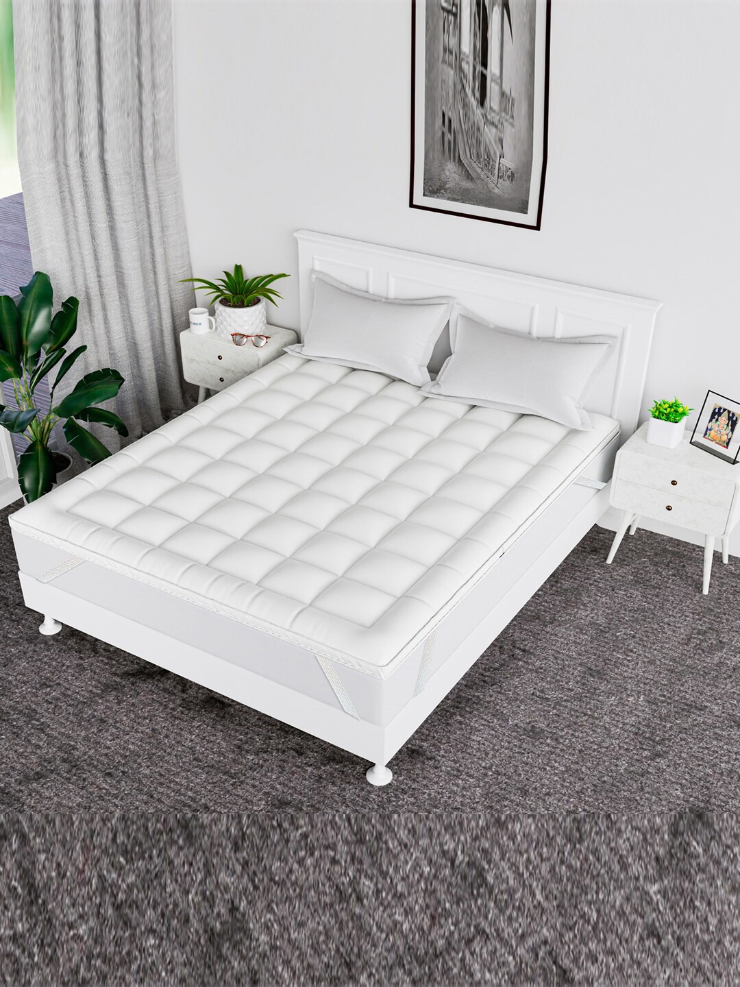 

Kuber Industries White Cotton Breathable Mattress Protector