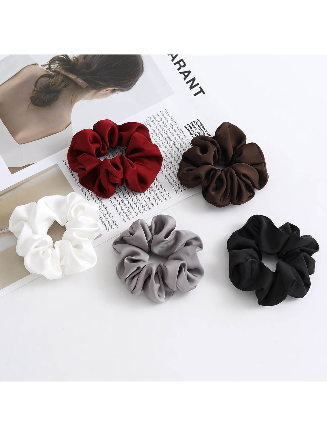 FIMBUL Set of 5 Ponytail Holders, Black