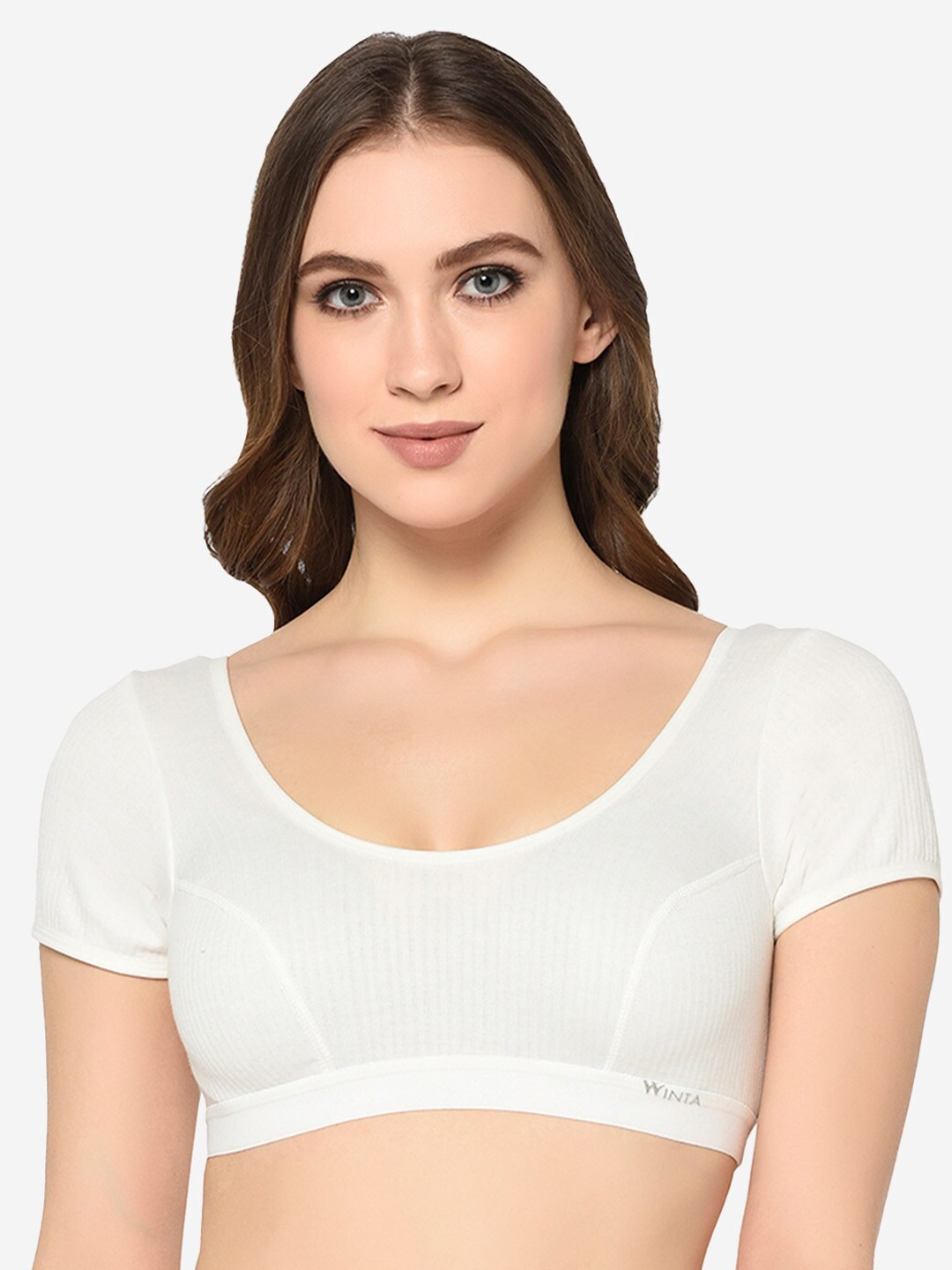 

GROVERSONS Paris Beauty Stretchable Crop Thermal Top, White