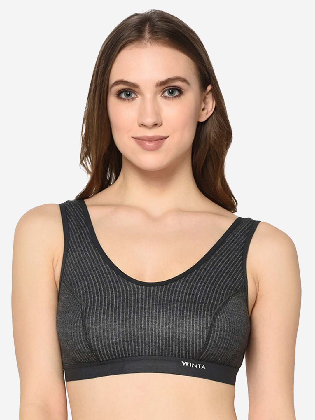 

GROVERSONS Paris Beauty Ribbed Round Neck Crop Thermal Top, Charcoal