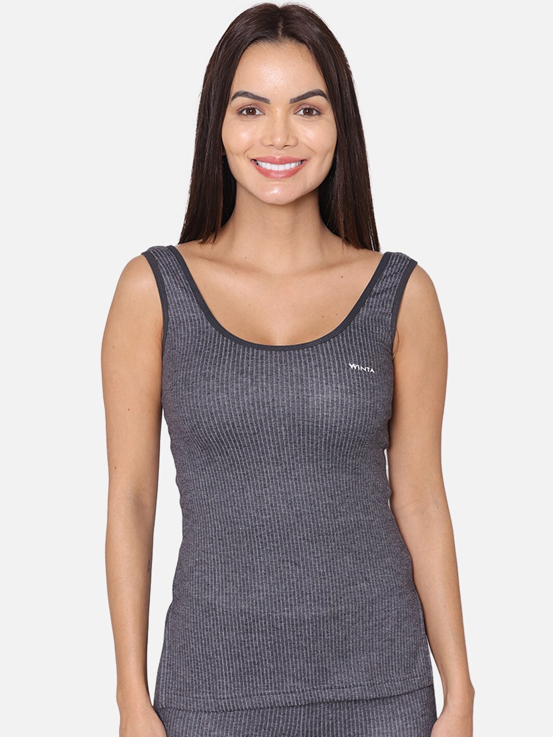 

GROVERSONS Paris Beauty Round Neck Thermal Top, Charcoal