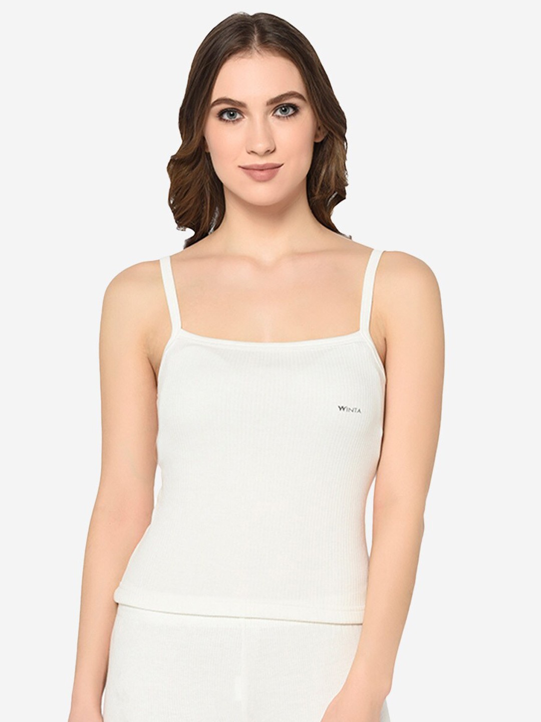 

GROVERSONS Paris Beauty Ribbed Shoulder Strap Thermal Top, White