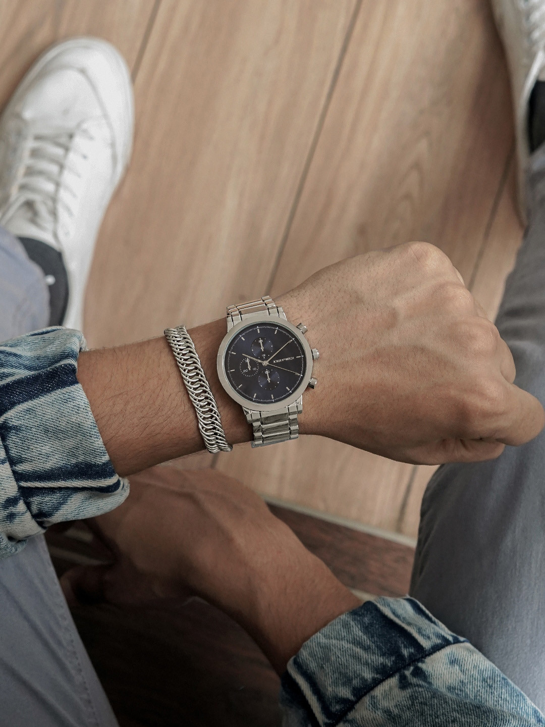 

JOKER & WITCH Men Stainless Steel Watch Gift Set, Silver