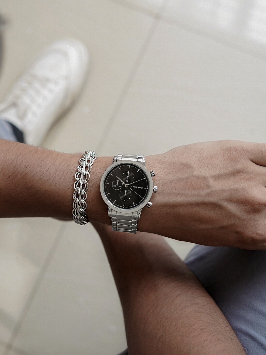 

JOKER & WITCH Castala Men Stainless Steel Watch Gift Set, Silver