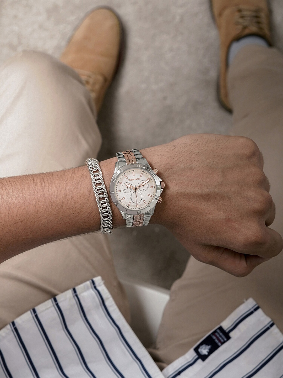 

JOKER & WITCH Hansol Men Watch Gift SetJWBS949, Silver