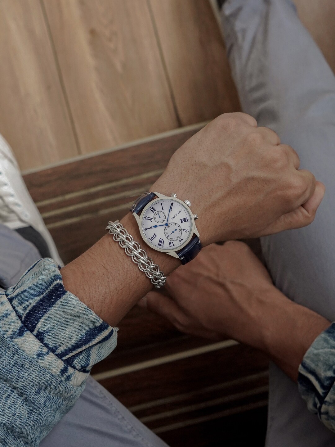 

JOKER & WITCH Men Watch & Bracelet Gift Set JWBS971, Blue