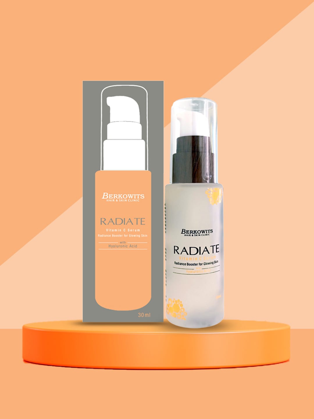 

BERKOWITS Radiate Vitamin C Serum Hyaluronic Acid 30ml, Orange